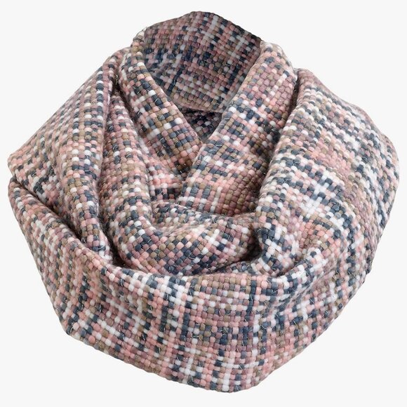 Hand-Woven Infinity Scarf Gold Thread Accents - Picture 1 of 6